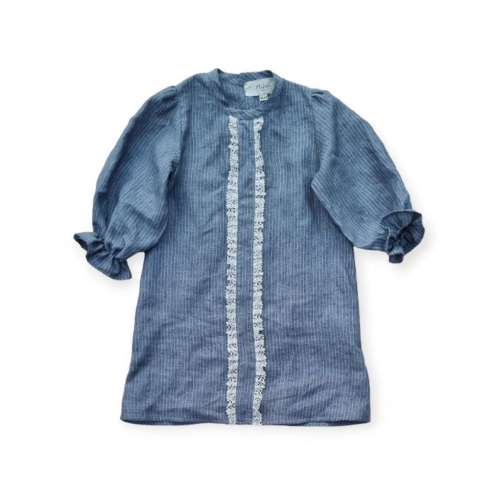70's style girl's linen dress-1 - MajulaHandmade