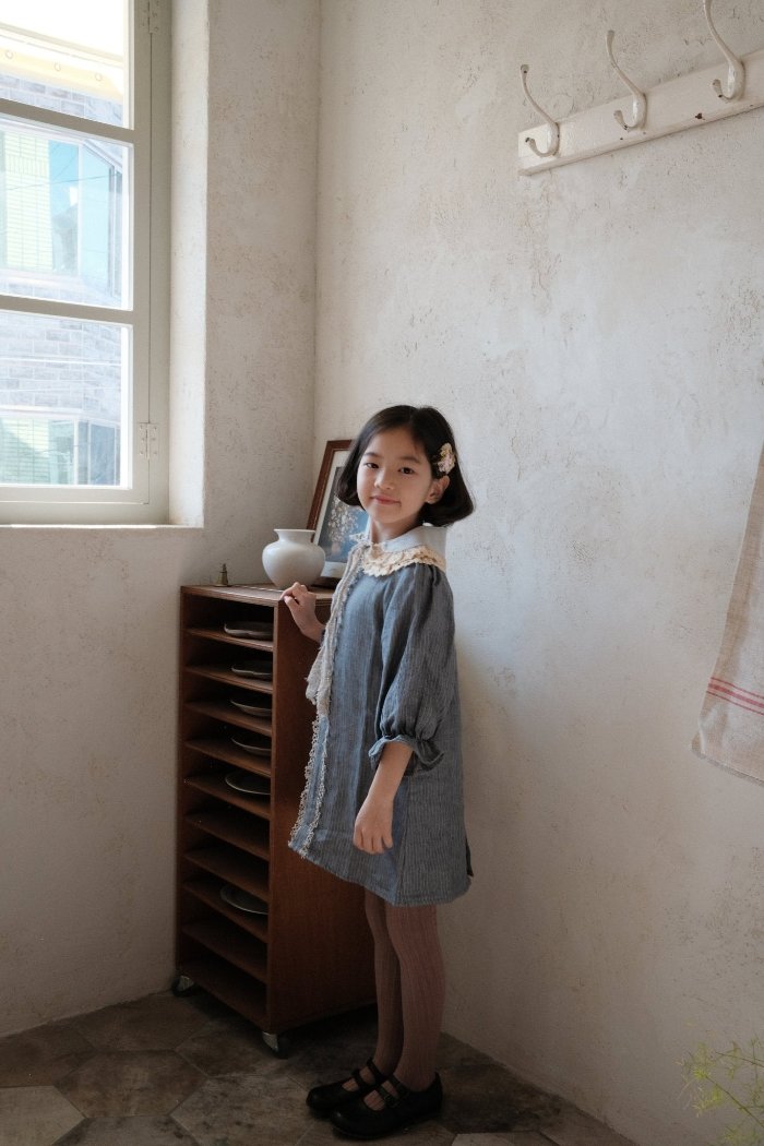 70's style girl's linen dress-6 - MajulaHandmade