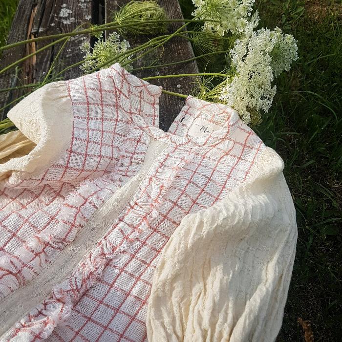 70's style girl's linen dress - ROSY DEISY-2 - MajulaHandmade