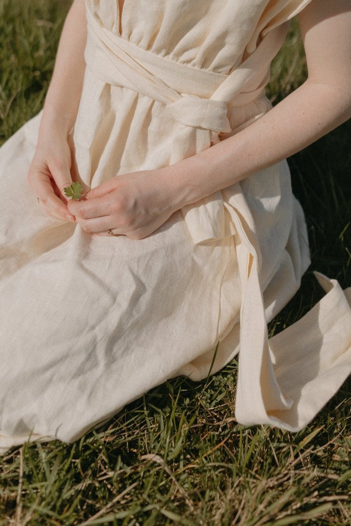 Backless long linen dress-2 - MajulaHandmade