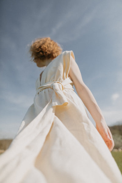 Backless long linen dress- MajulaHandmade