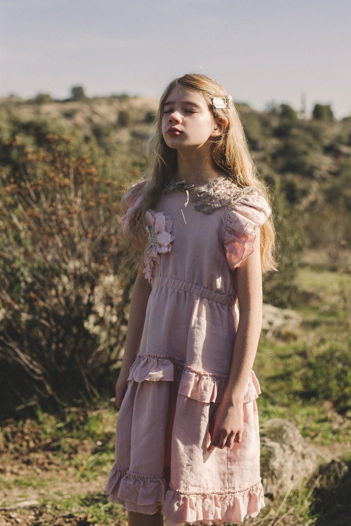 Bohemian girl's linen dress - ROSY BLAISE-1- MajulaHandmade