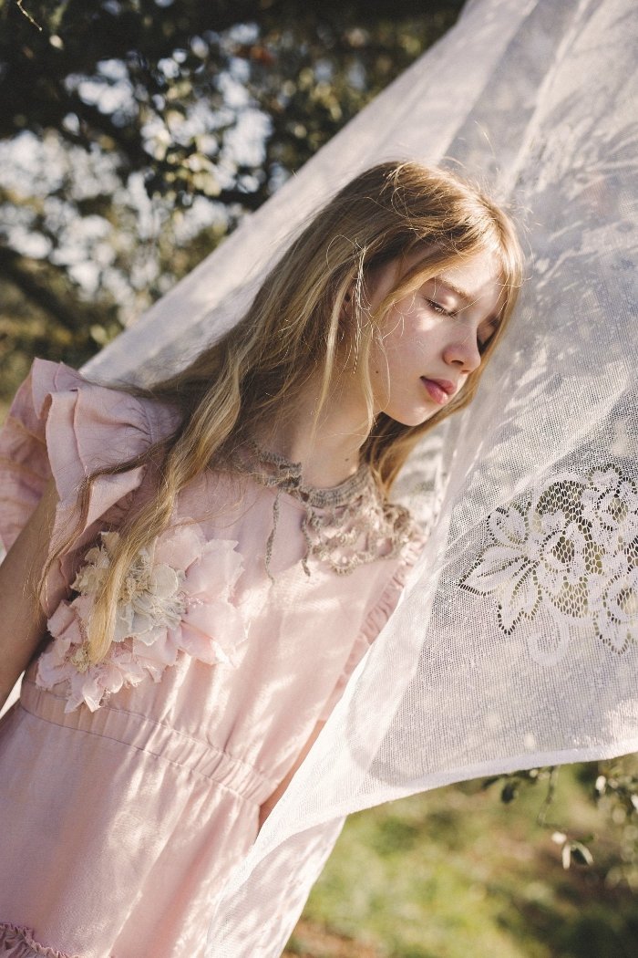 Bohemian girl's linen dress - ROSY BLAISE- 3- MajulaHandmade