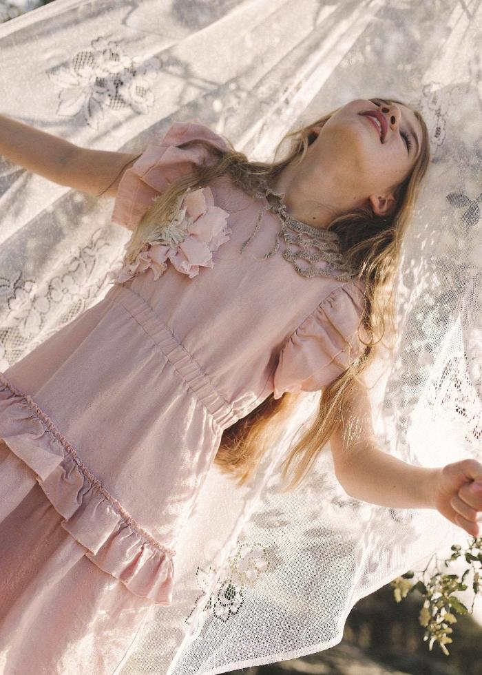 Bohemian girl's linen dress - ROSY BLAISE - MajulaHandmade