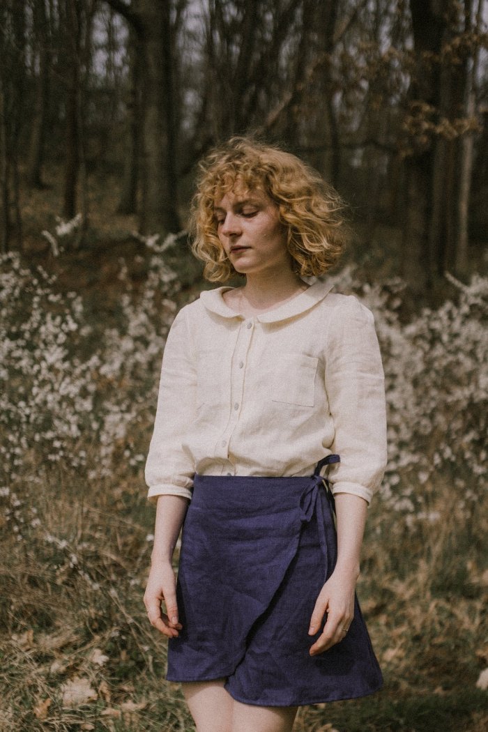Charlotte retro blouse with a Bermuda collar- MajulaHandmade 1