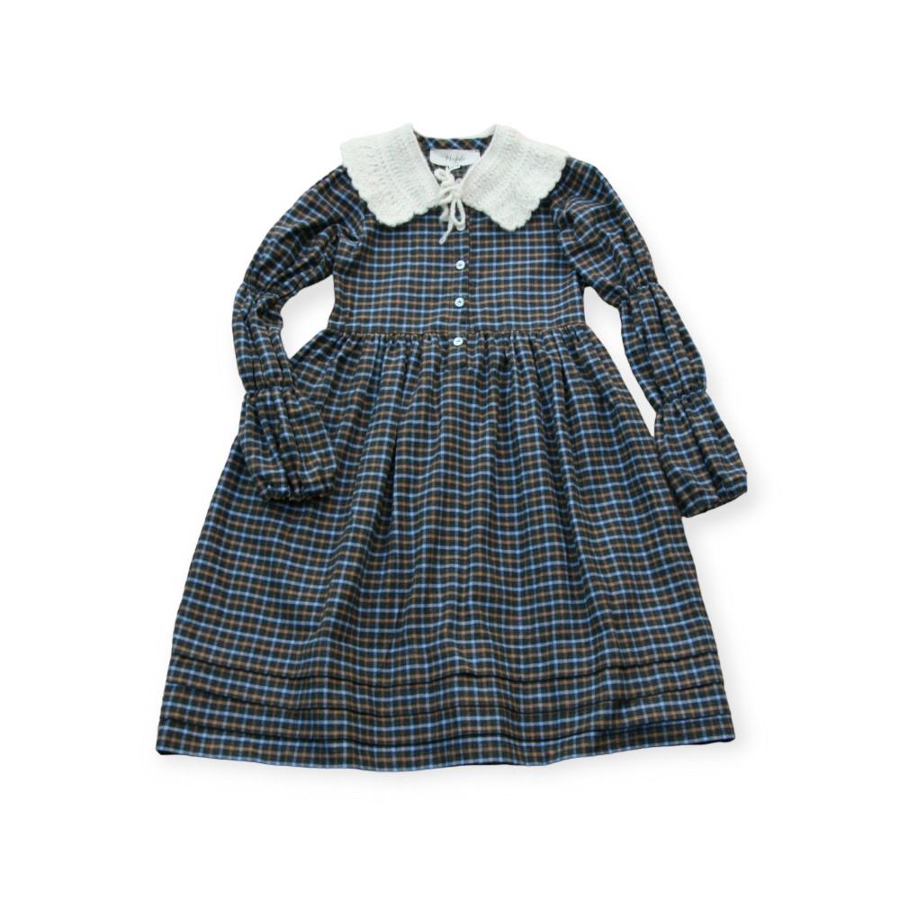 Checkered soft cotton dress - DANTE-1 - MajulaHandmade