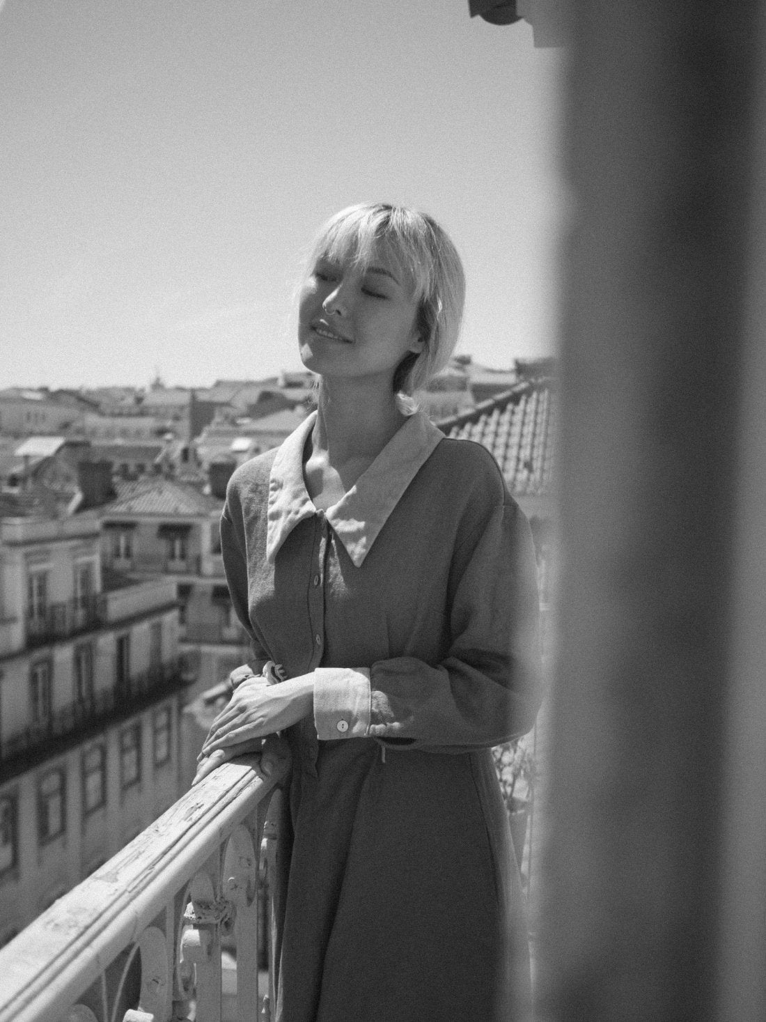 Classic Full-Circle Voluminous Linen Dress - NOAH-3 - MajulaHandmade