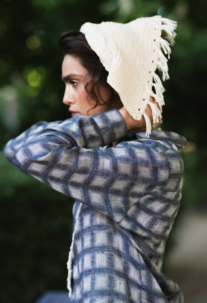 Classic shirt with handcrocheted detail - GALEN-2 - MajulaHandmade