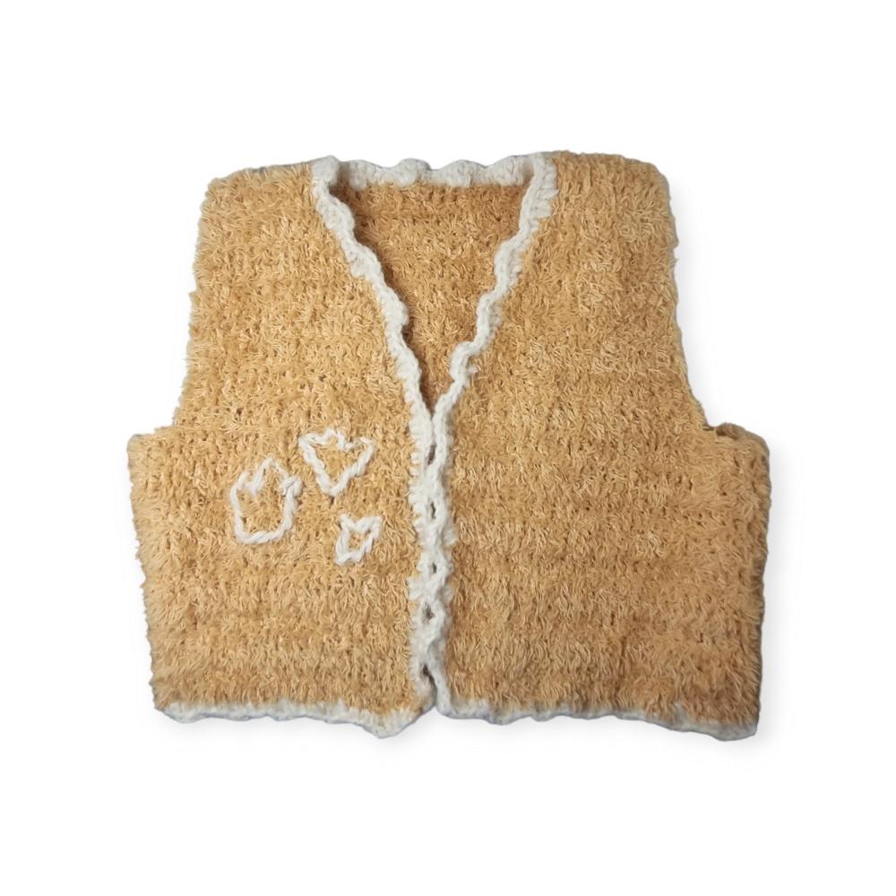 Crocheted fluffy vest TULIP-1- MajulaHandmade