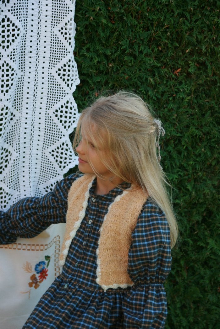 Crocheted fluffy vest TULIP-3 - MajulaHandmade