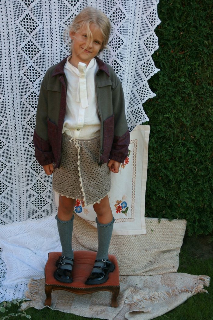 Crocheted mini skirt for girls - ALMA-1- MajulaHandmade