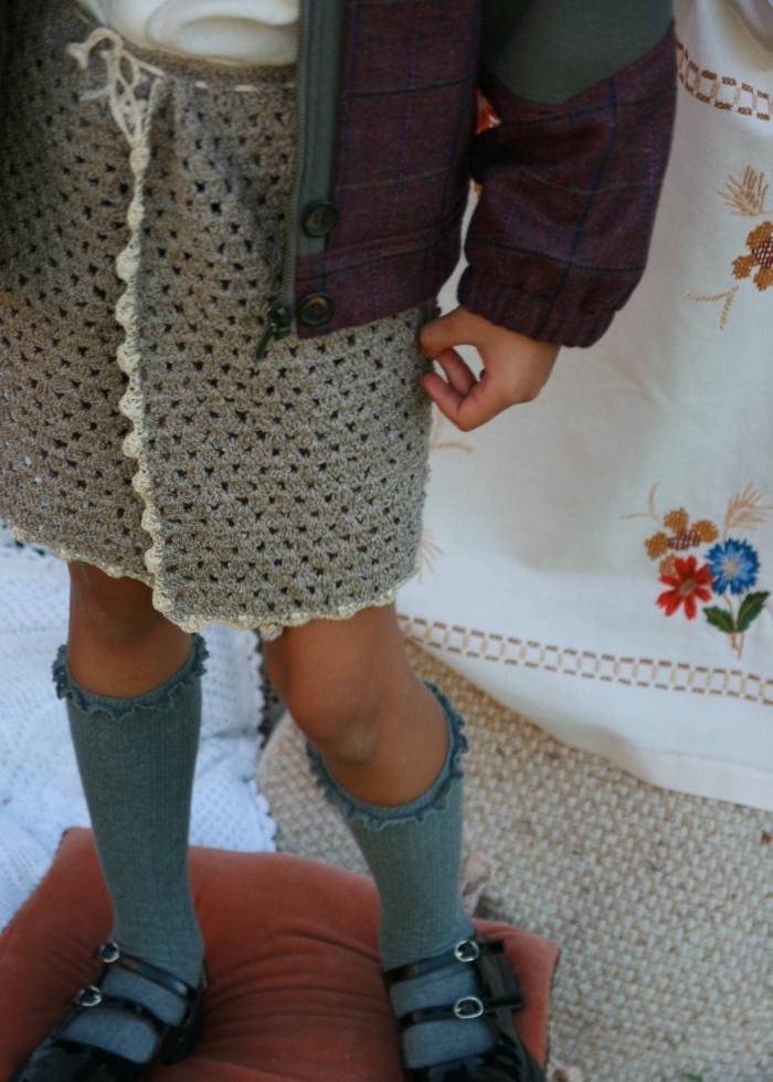 Crocheted mini skirt for girls - ALMA- MajulaHandmade