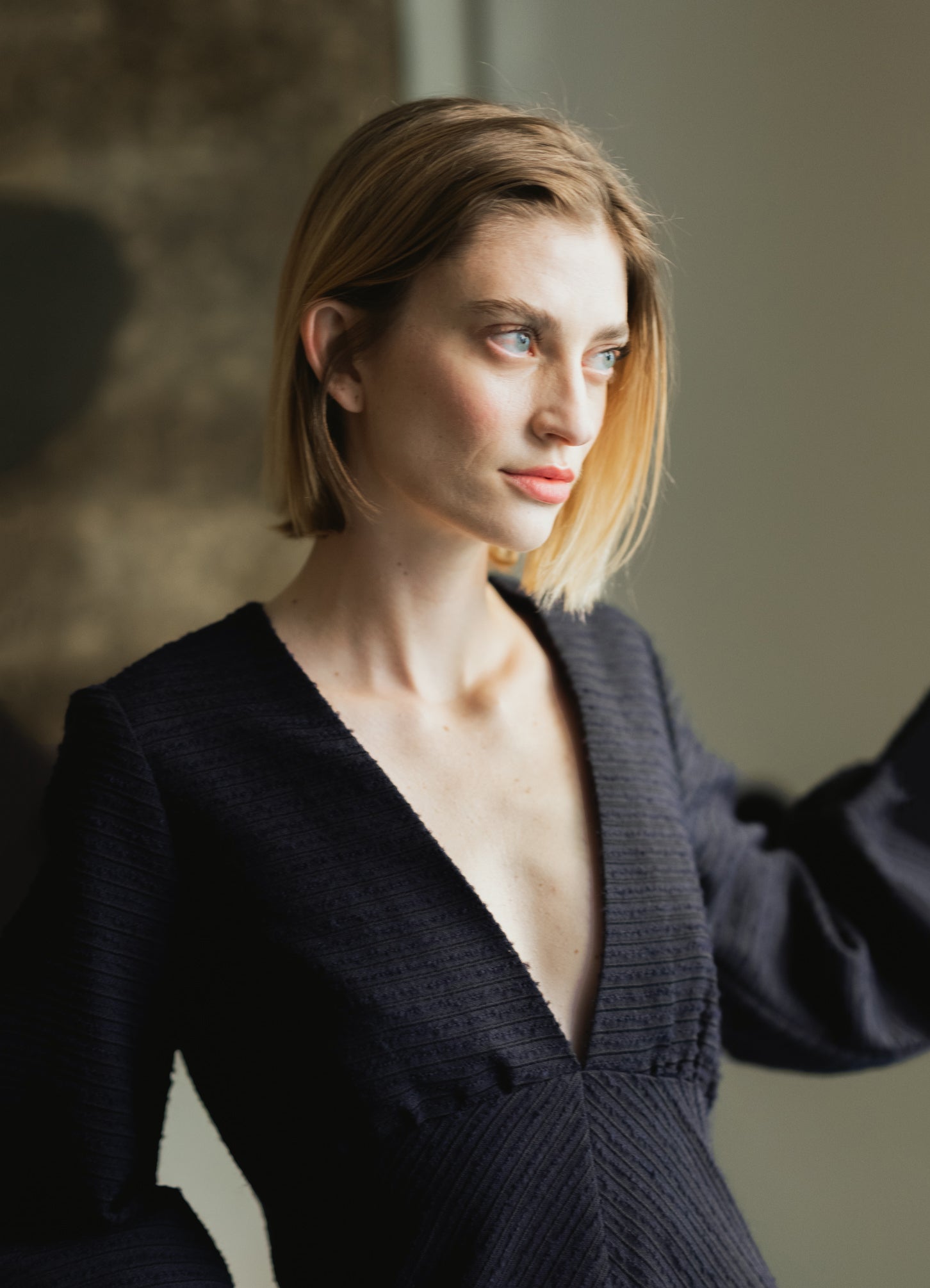 Elegant long wool dress - MEDEJA-6 - MajulaHandmade