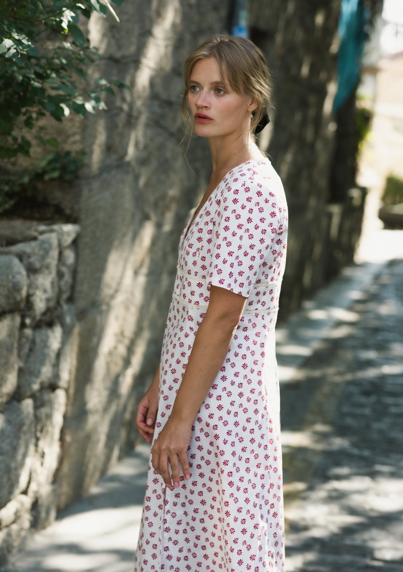 Floral retro - inspired dress - BLOSSOM-3- MajulaHandmade