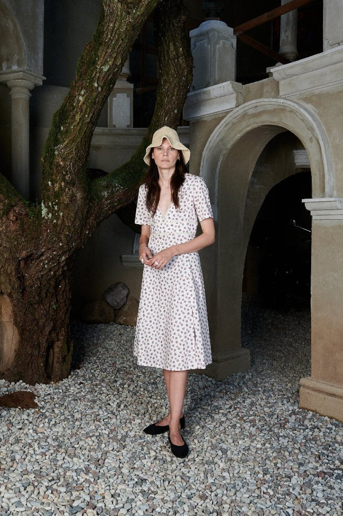 Floral retro - inspired dress - BLOSSOM-5 - MajulaHandmade