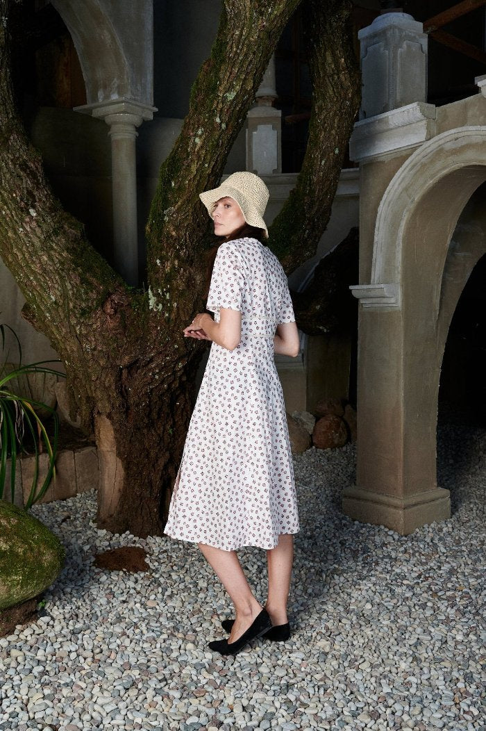 Floral retro - inspired dress - BLOSSOM-9 - MajulaHandmade