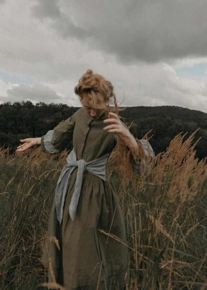 Front tie linen dress - Aria Majulahandmade