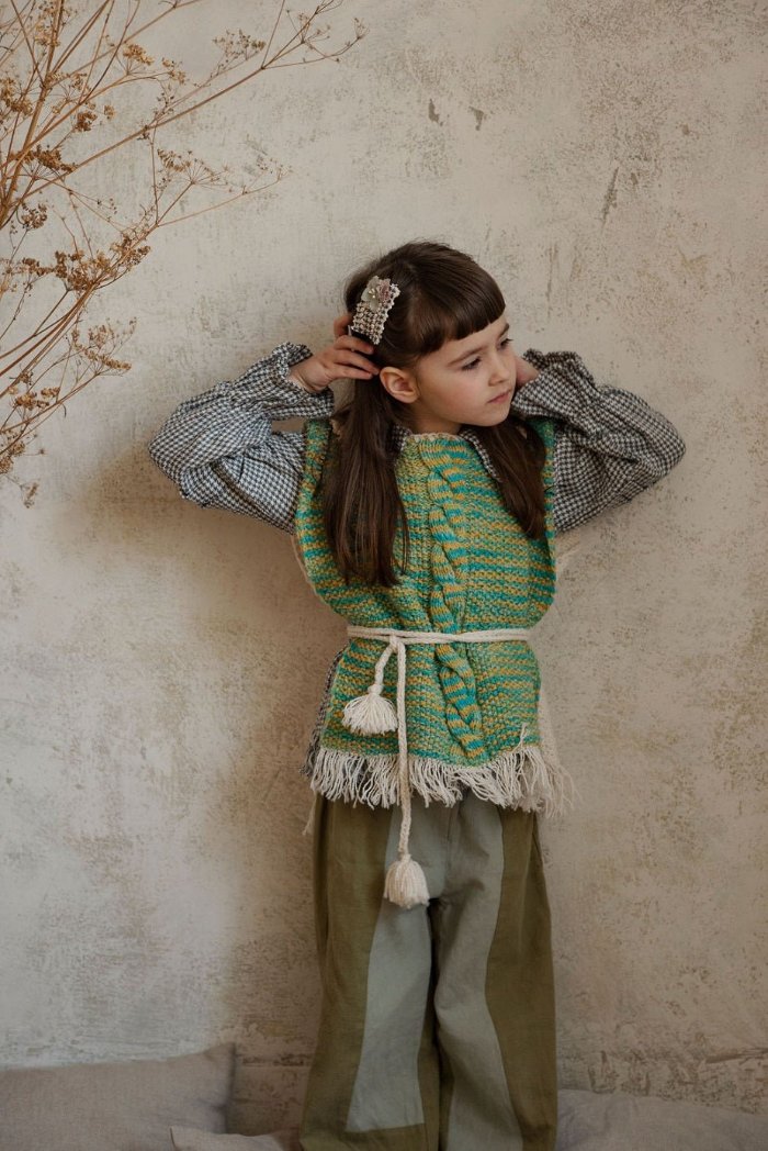 Hand - knitted soft merino wool vest-4 - MajulaHandmade