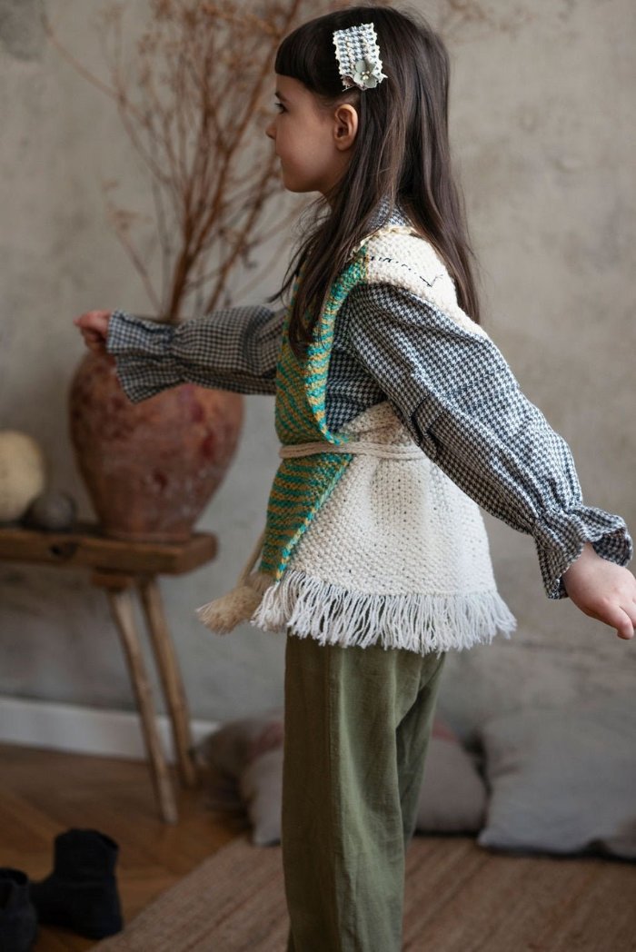 Hand - knitted soft merino wool vest-5 - MajulaHandmade