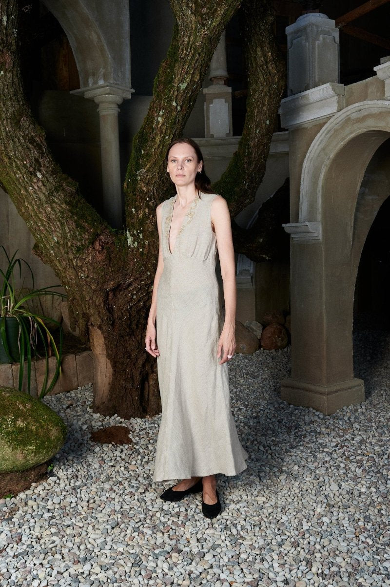 Handcrafted Linen Dress - HARMONY-3 - MajulaHandmade