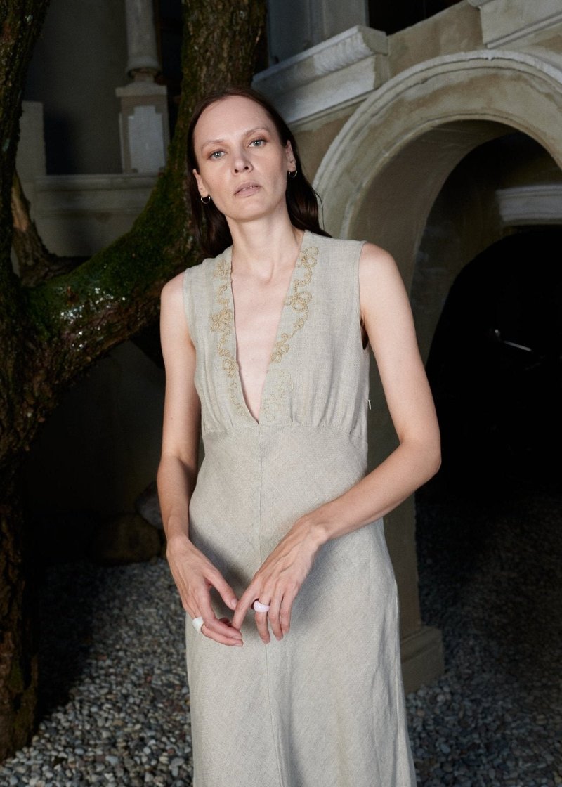 Handcrafted Linen Dress - HARMONY- MajulaHandmade