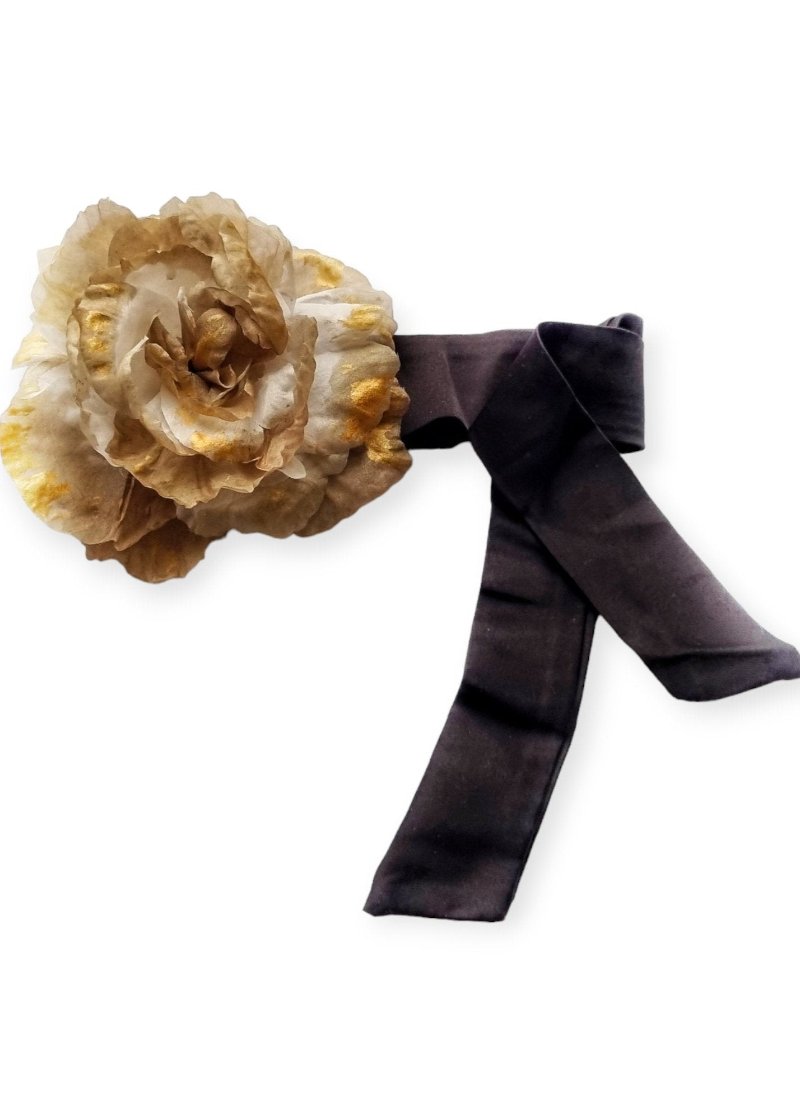 Handmade silk rose accessory Majulahandmade