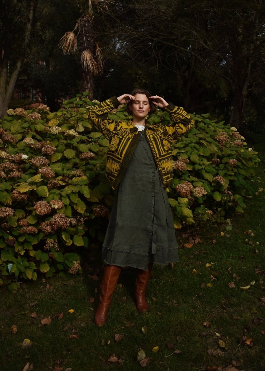 Heavyweight Wrapped Linen Dress - Meida-1