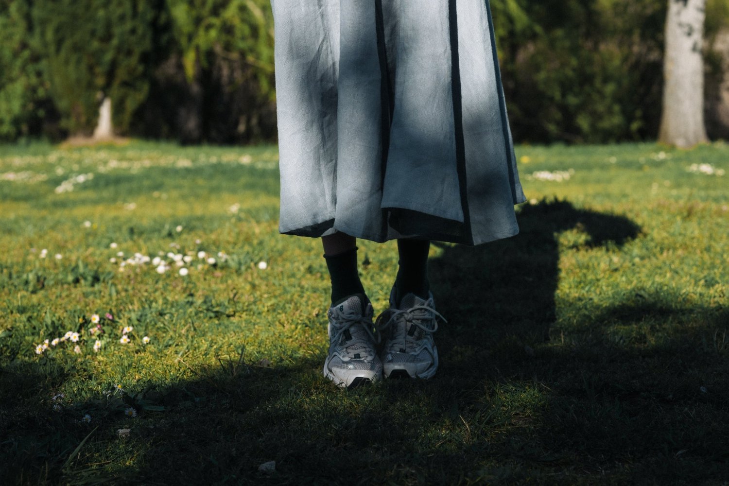 Long linen ocean blue dress - CLARABELLE-8 - MajulaHandmade