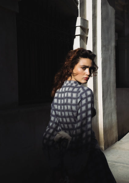 Modern Romantic Plaid Linen Dress - PAULI - MajulaHandmade