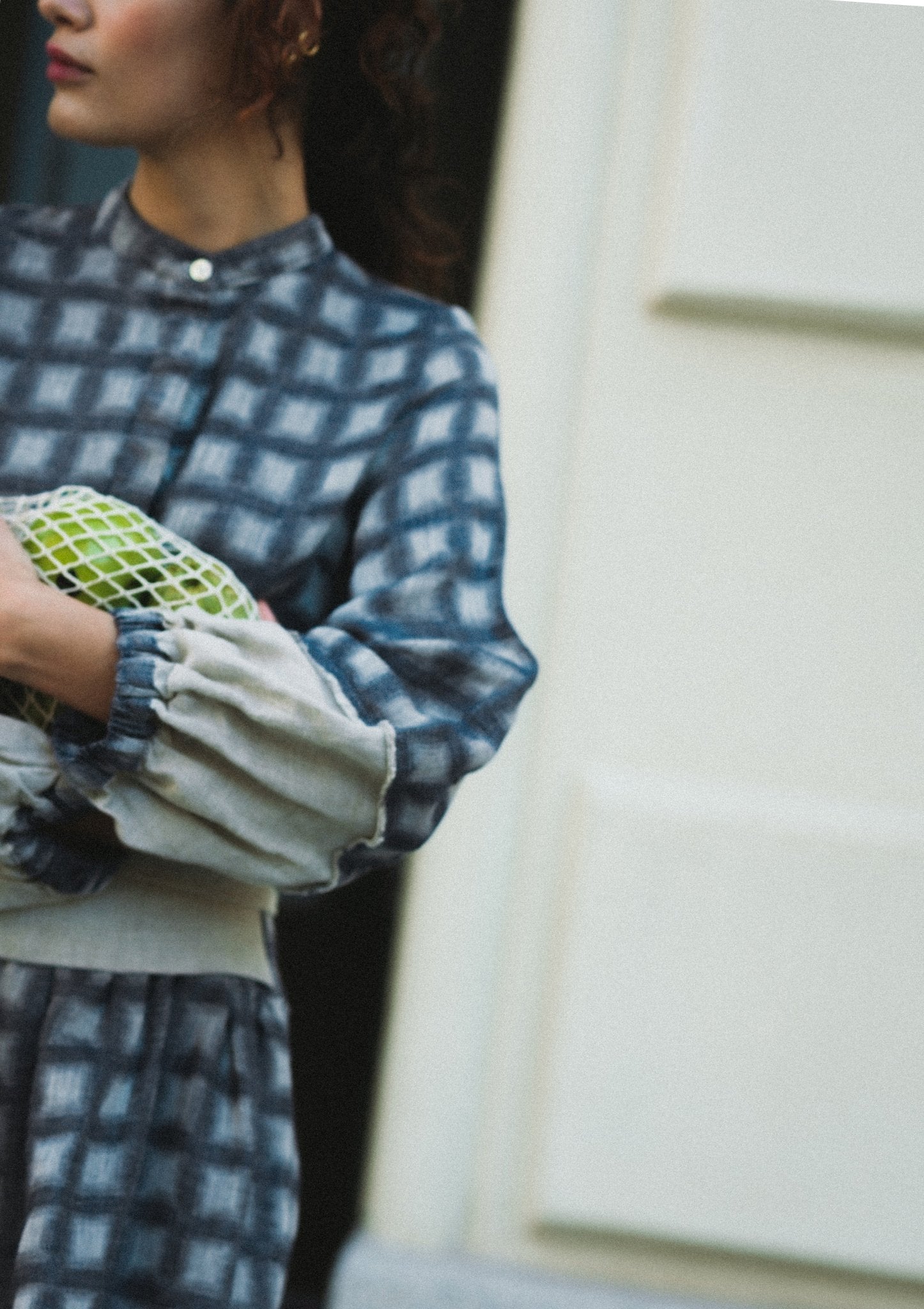 Modern Romantic Plaid Linen Dress - PAULI-5 - MajulaHandmade