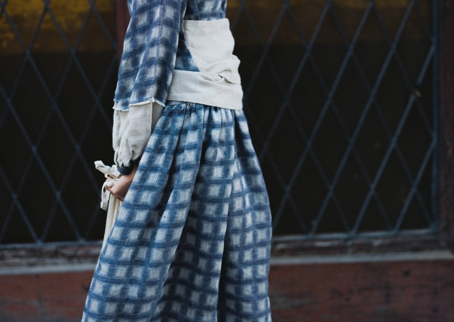 Modern Romantic Plaid Linen Dress - PAULI-8 - MajulaHandmade