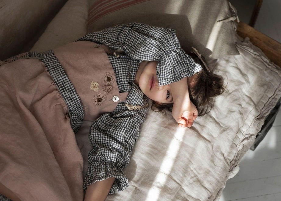 Pinafore dress with detachable pockets - ELIANA-1-MajulaHandmade