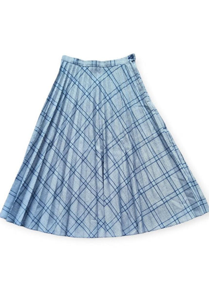 Pleated vintage checkered skirt - MajulaHandmade