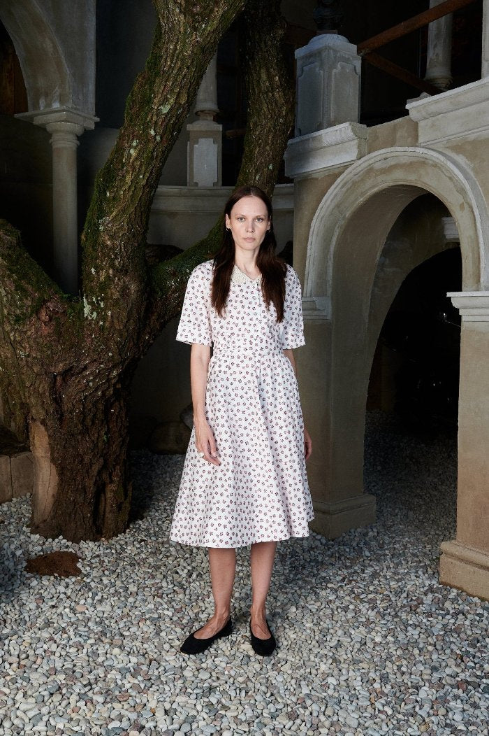 Retro-inspired floral dress - FLORA-7 - MajulaHandmade