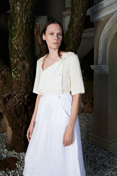 Retro-inspired lightweight linen blouse - FLO - MajulaHandmade