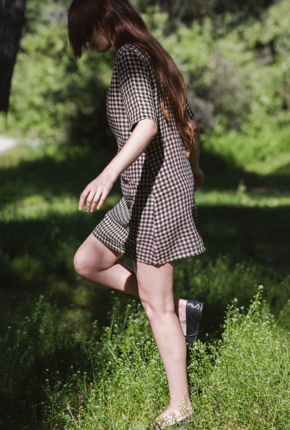 Retro Mini Linen dress - LOUIS-1 - MajulaHandmade