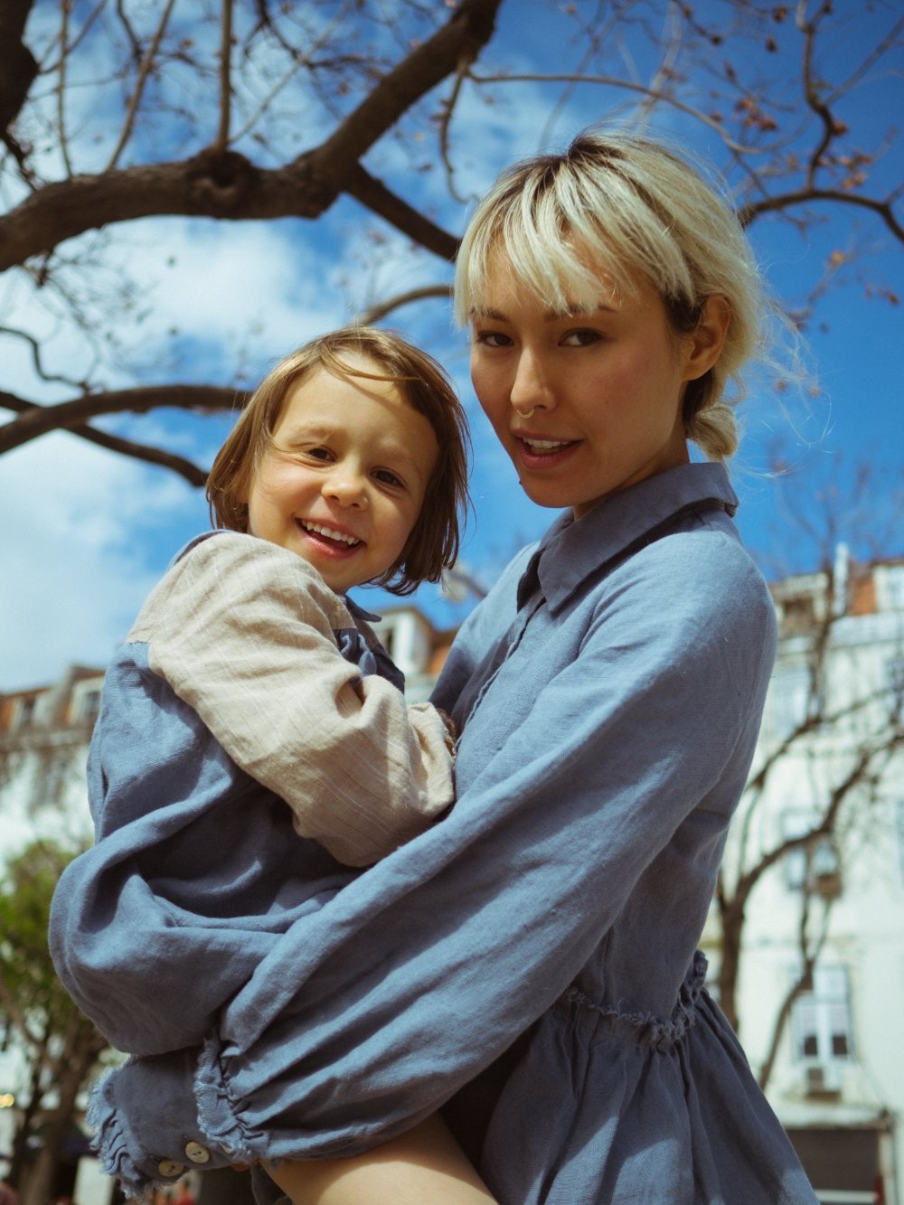 Retro Modern Full-Circle Skirt Linen Dress - LARMINA-6- MajulaHandmade