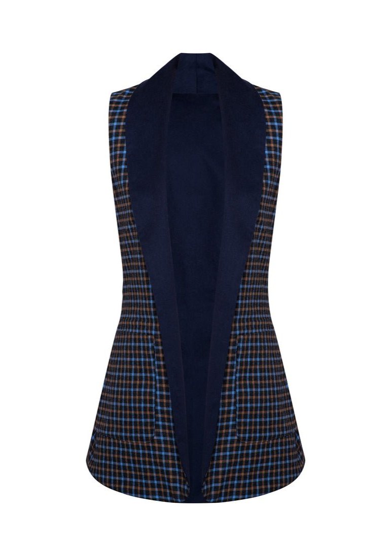 Reversible V-Neck Fitted Vest - NAGI-1 - MajulaHandmade