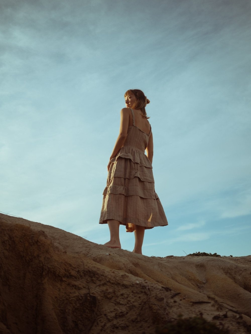 Romantic Feminine Linen Dress - DIVA-1 - MajulaHandmade