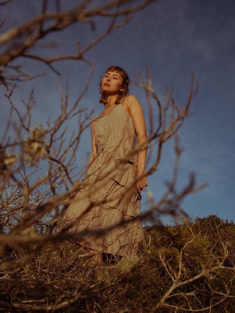 Romantic Feminine Linen Dress - DIVA-3 - MajulaHandmade