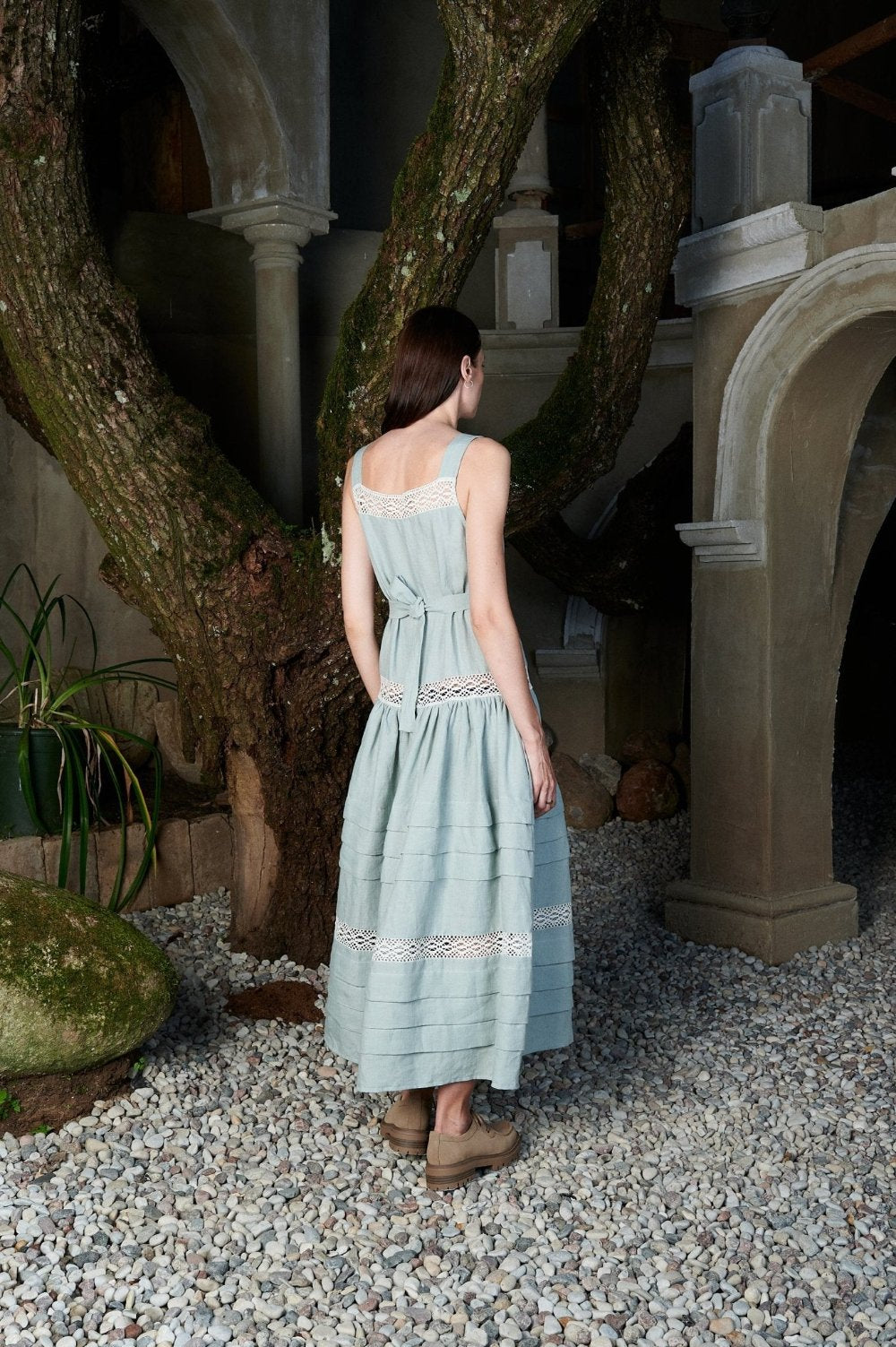 Romantic Maxi Dress with Lace - VERONICA-8 - MajulaHandmade