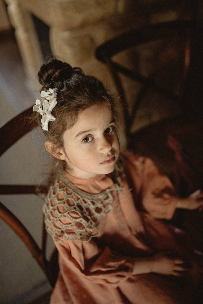 Romantic girl's linen dress - ORIANA-3- MajulaHandmade