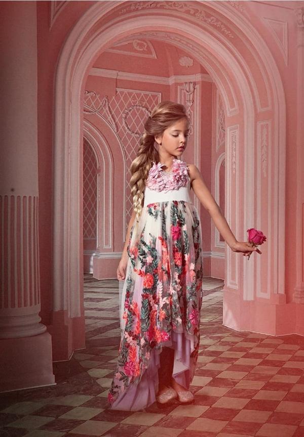 Pastel Pink Silk Flowers Necklace