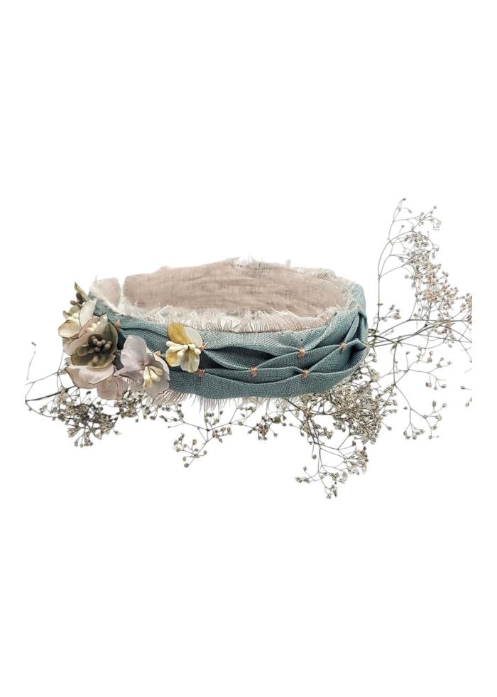 Silk flower headband - A GLIMMER OF THE WATER- MajulaHandmade