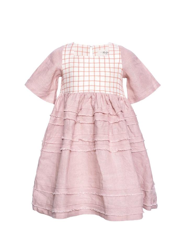 Unique girl's linen dress - ANGELA-2 - MajulaHandmade