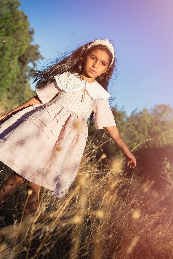 Unique girl's linen dress - ANGELA-3 - MajulaHandmade