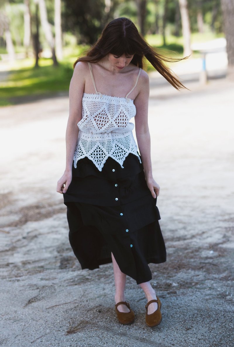 Upcycled vintage crocheted blouse-1 - MajulaHandmade