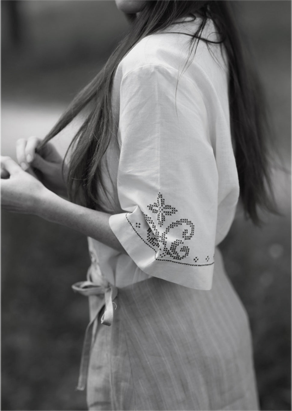 Vintage-inspired upcycled embroidered shirt -FLO-1 - MajulaHandmade