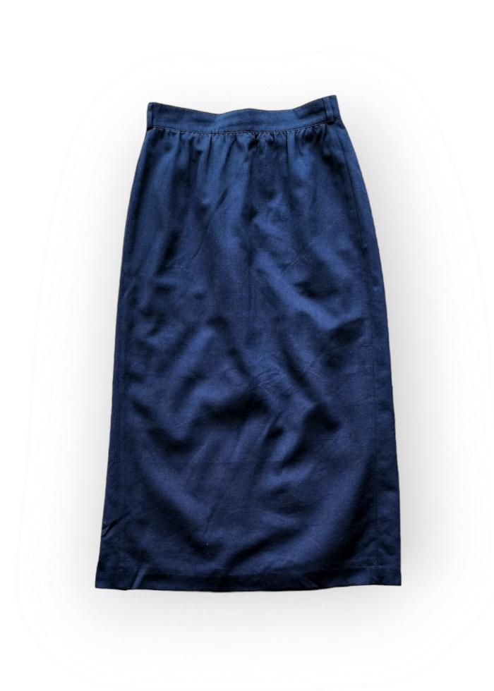 Vintage Escada pencil skirt /DARK BLUE-1 - MajulaHandmade