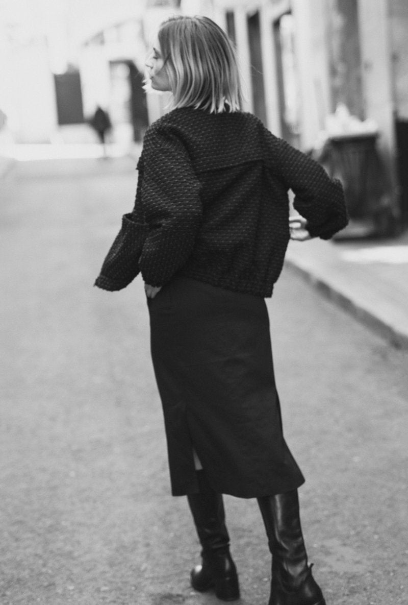 Vintage Escada pencil skirt /DARK BLUE-3 - MajulaHandmade